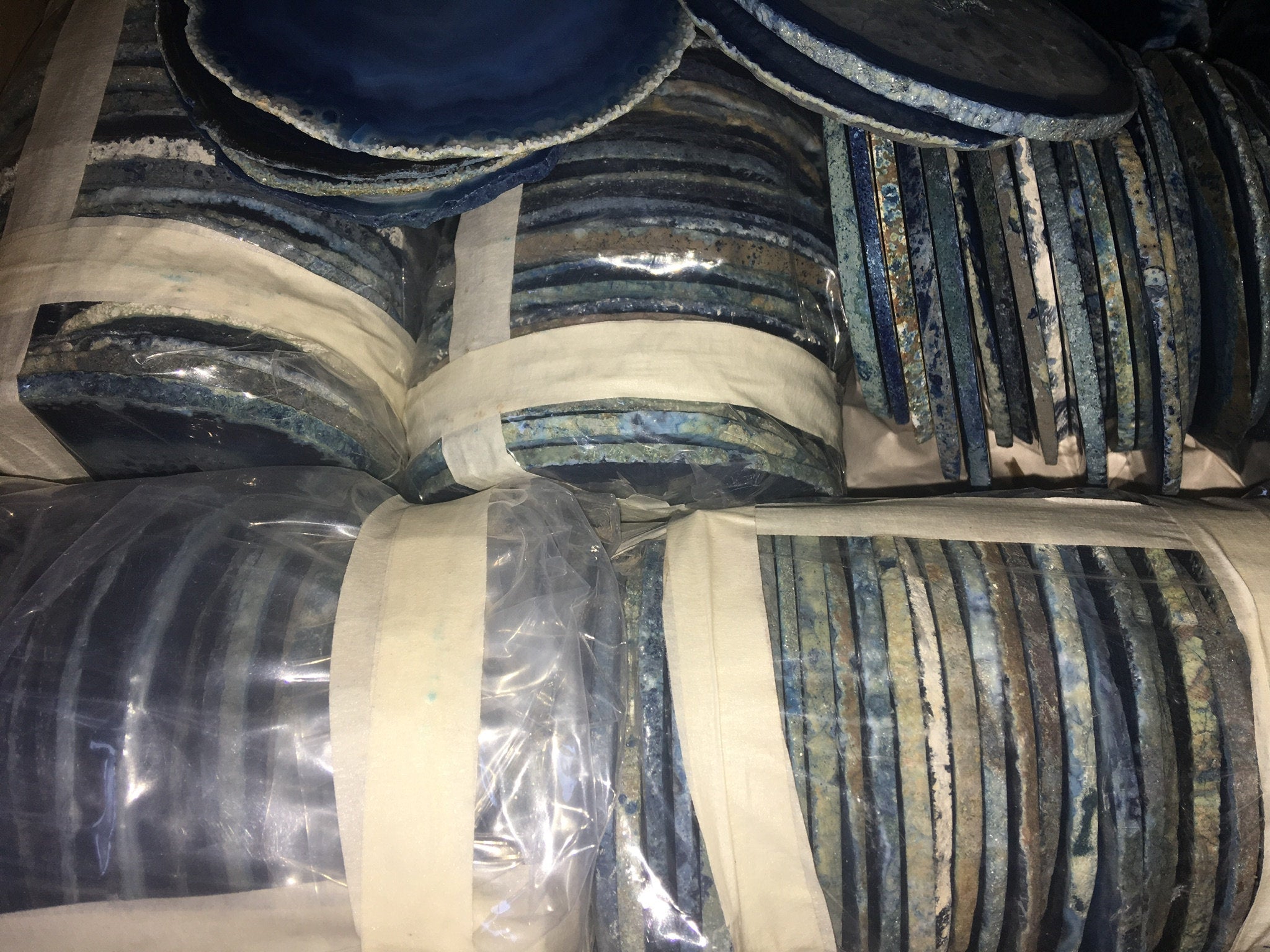 Agate Slice ( 6 - 7 Inches Long ) Size # 7 Grade A Round - Natural Crystal Slab - Polished Sliced Agates Tray Plate Slabs Coaster Amazing Crystals