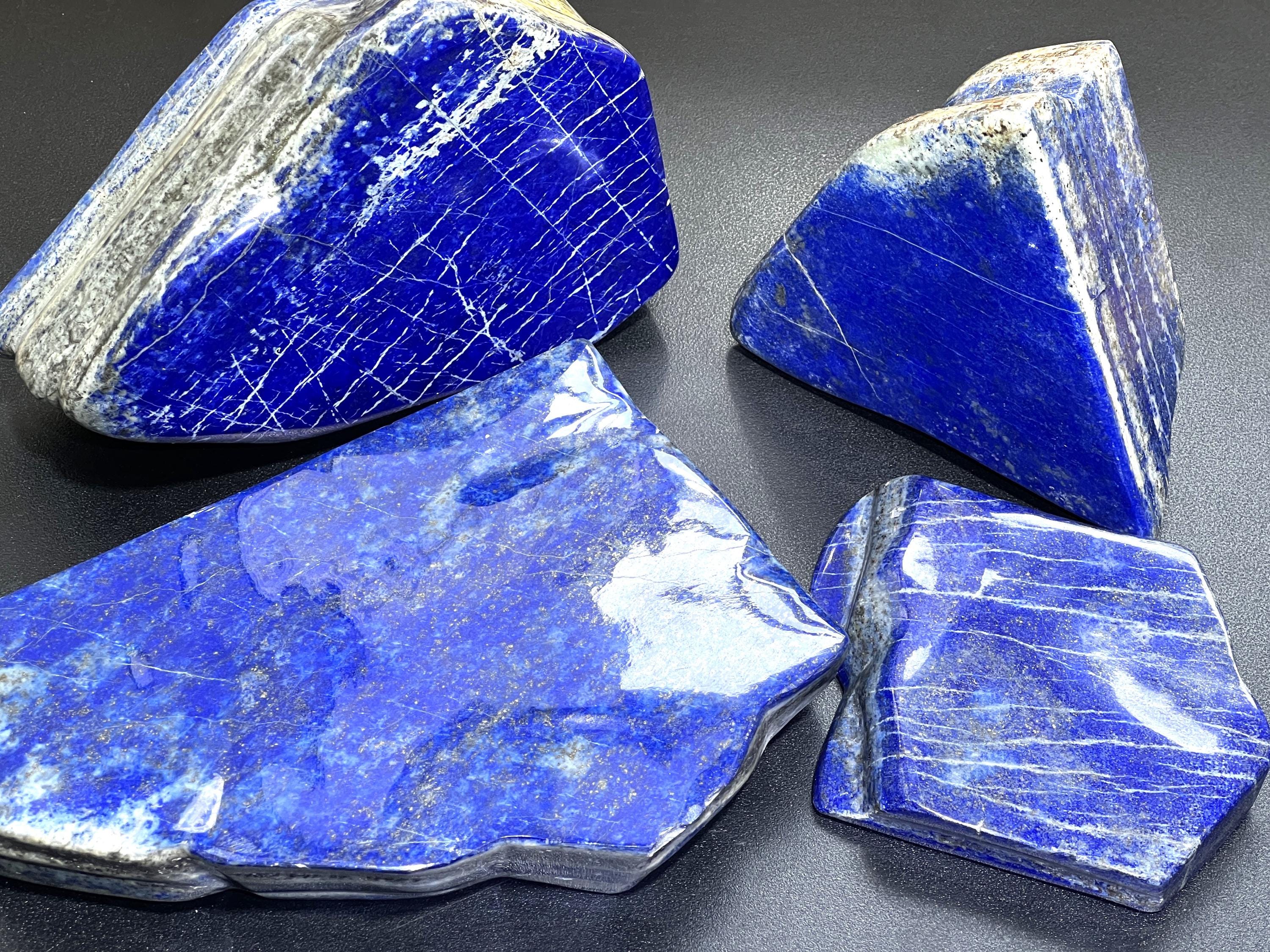 Large Blue Lapis Lazuli Freeform Polished Slab Boulders Carvings Wholesale Amazing Crystals