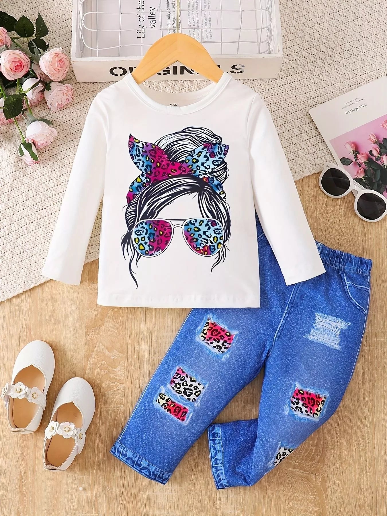 Baby and Toddler Girls Graphic Long Sleeve Top and Pants Set NicholesGifts