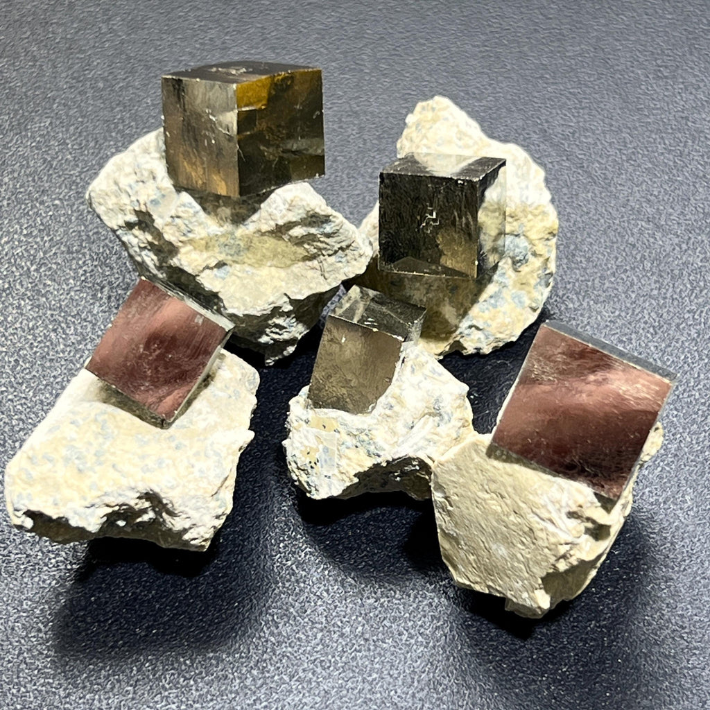 Golden Iron Pyrite Crystal Cubes In Rough Raw Matrix Amazing Crystals