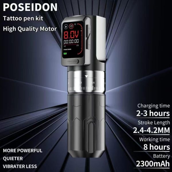 POSEIDON-S-LUXE DUAL POWER TATTOO PEN SET – WIRELESS FREEDOM MEETS WIRED PRECISION INKSOULSUPPLY.COM