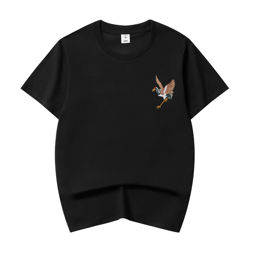 KH858 Flying Crane Embroidery Tee Niepce