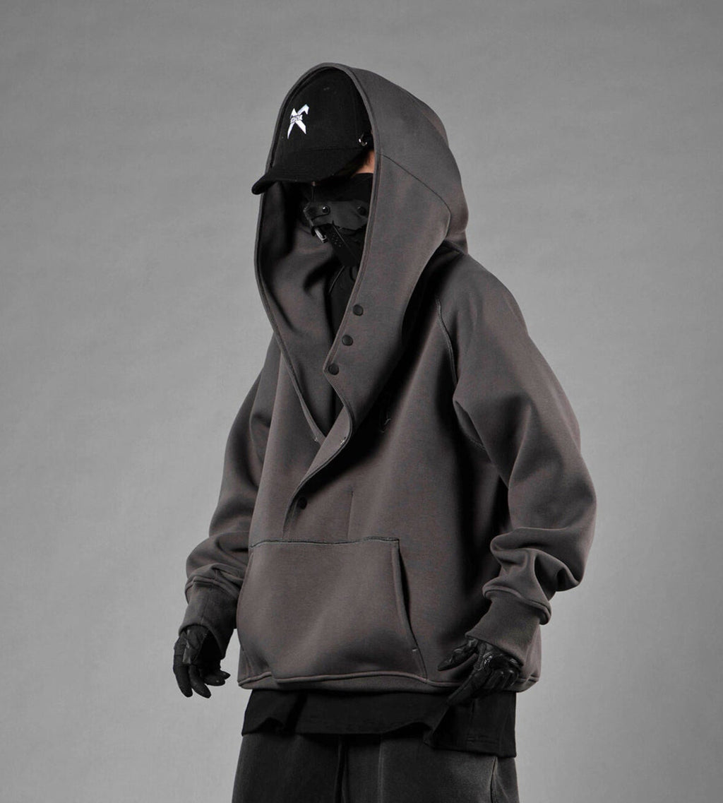 HiH38 Grey Layered Hoodie Niepce
