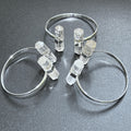 Quartz Crystal Point Adjustable Cuff Bangle Bracelet (Silver Plated) Costume Jewelry Supply Amazing Crystals