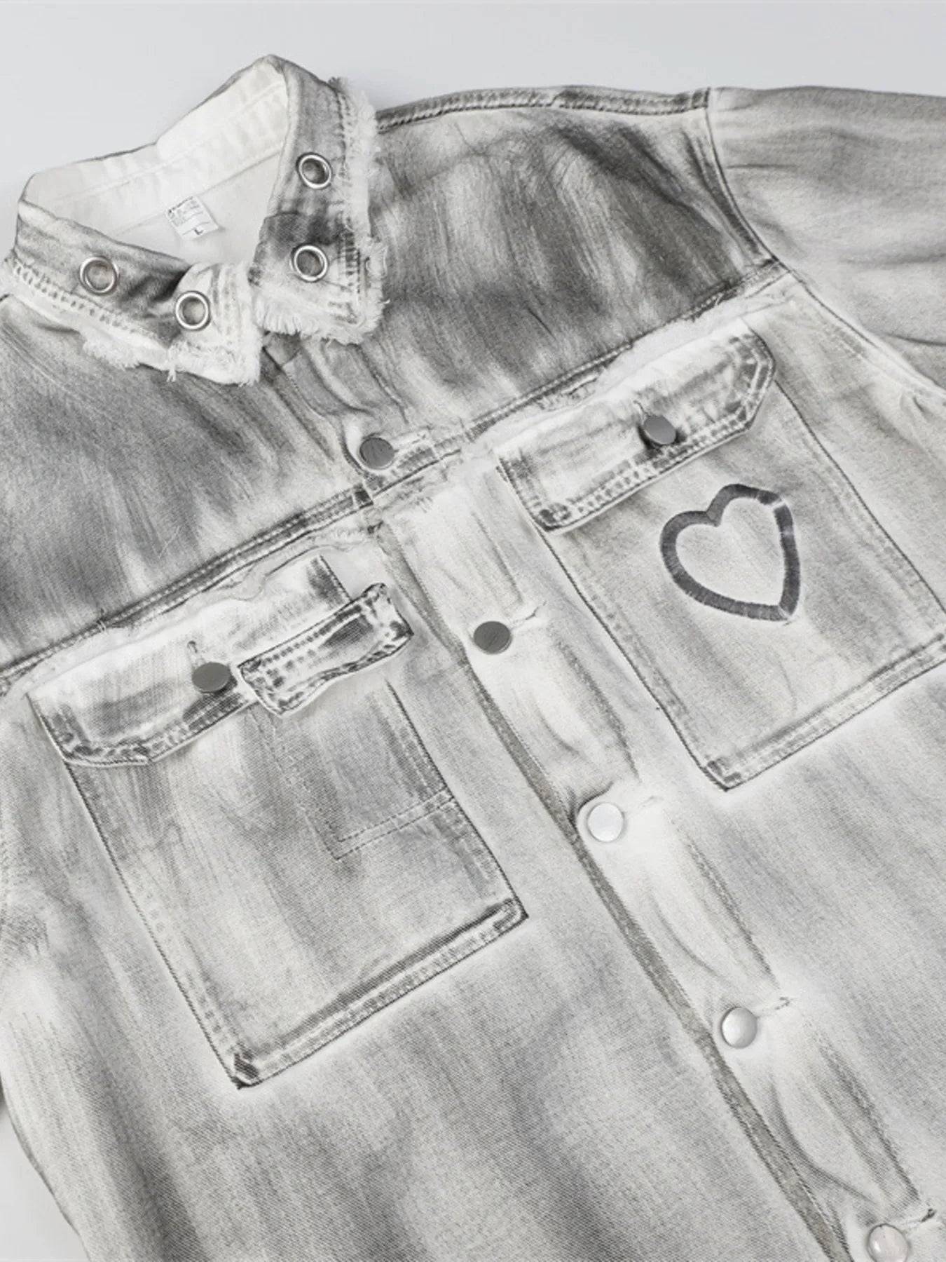 Men's Plus Size Wash Button Up Long Sleeve Denim Jacket NicholesGifts