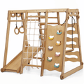 6in1 Indoor Jungle Gym for Toddler: Playground + Swings Set + Slide Board + Rope + Stairs Goodevas B2B