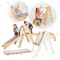 6in1 Montessori Climbing Set: Triangle Ladder + Arch/Rocker + Slide/Ramp + Net + Cushion + Art Addition Goodevas B2B