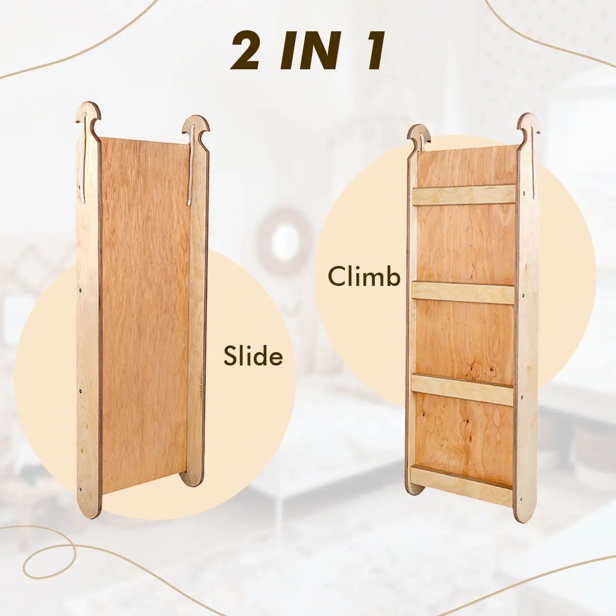 6in1 Montessori Climbing Set: Triangle Ladder + Arch/Rocker + Slide/Ramp + Net + Cushion + Art Addition Goodevas B2B