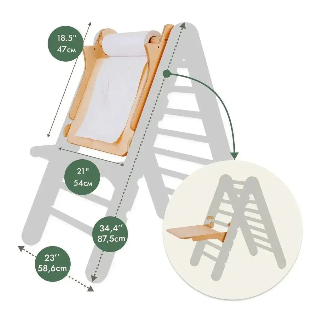 6in1 Montessori Climbing Set: Triangle Ladder + Arch/Rocker + Slide/Ramp + Net + Cushion + Art Addition Goodevas B2B