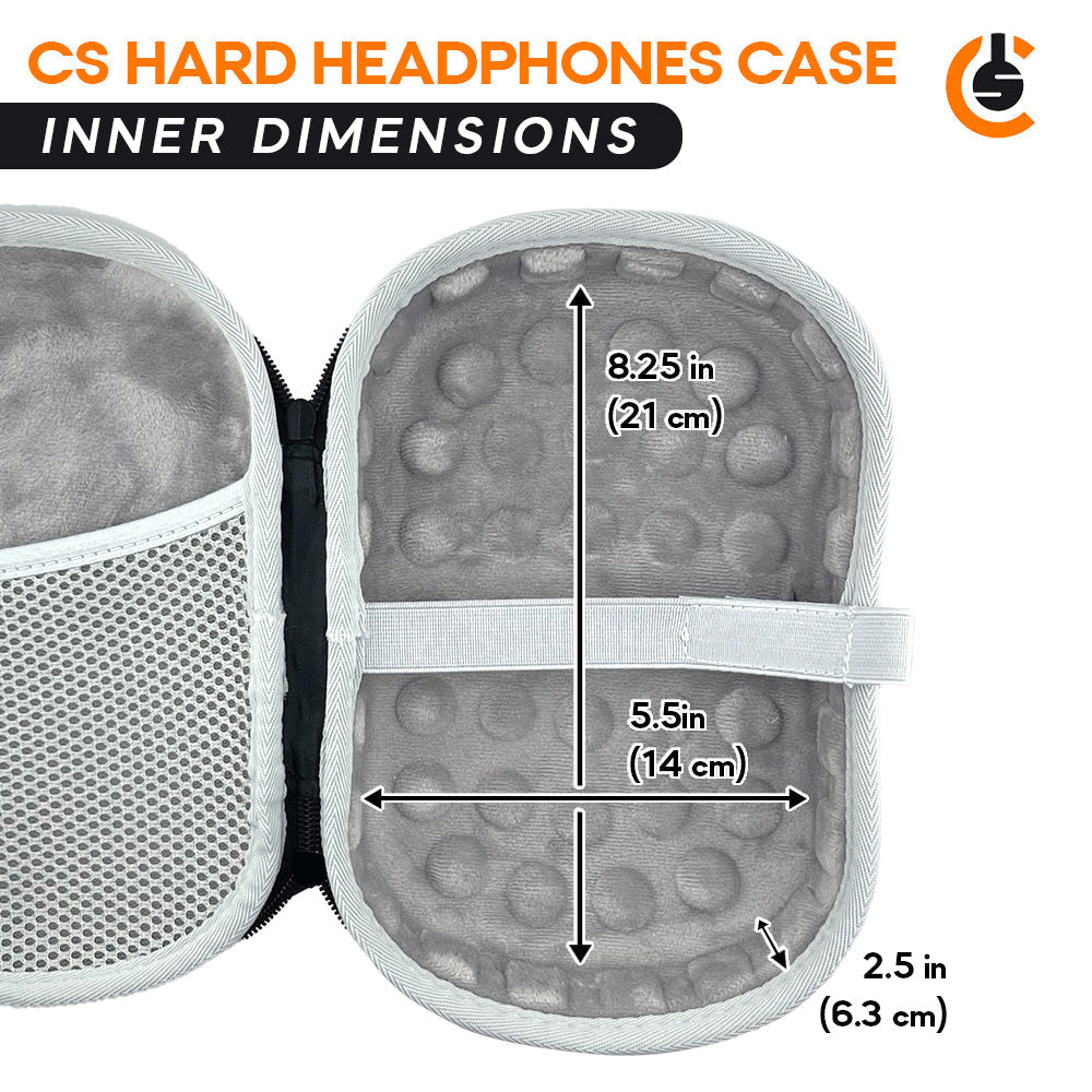 CentralSound EVA Hard Zippered Headphones Protective Carrying Case - Black CentralSound