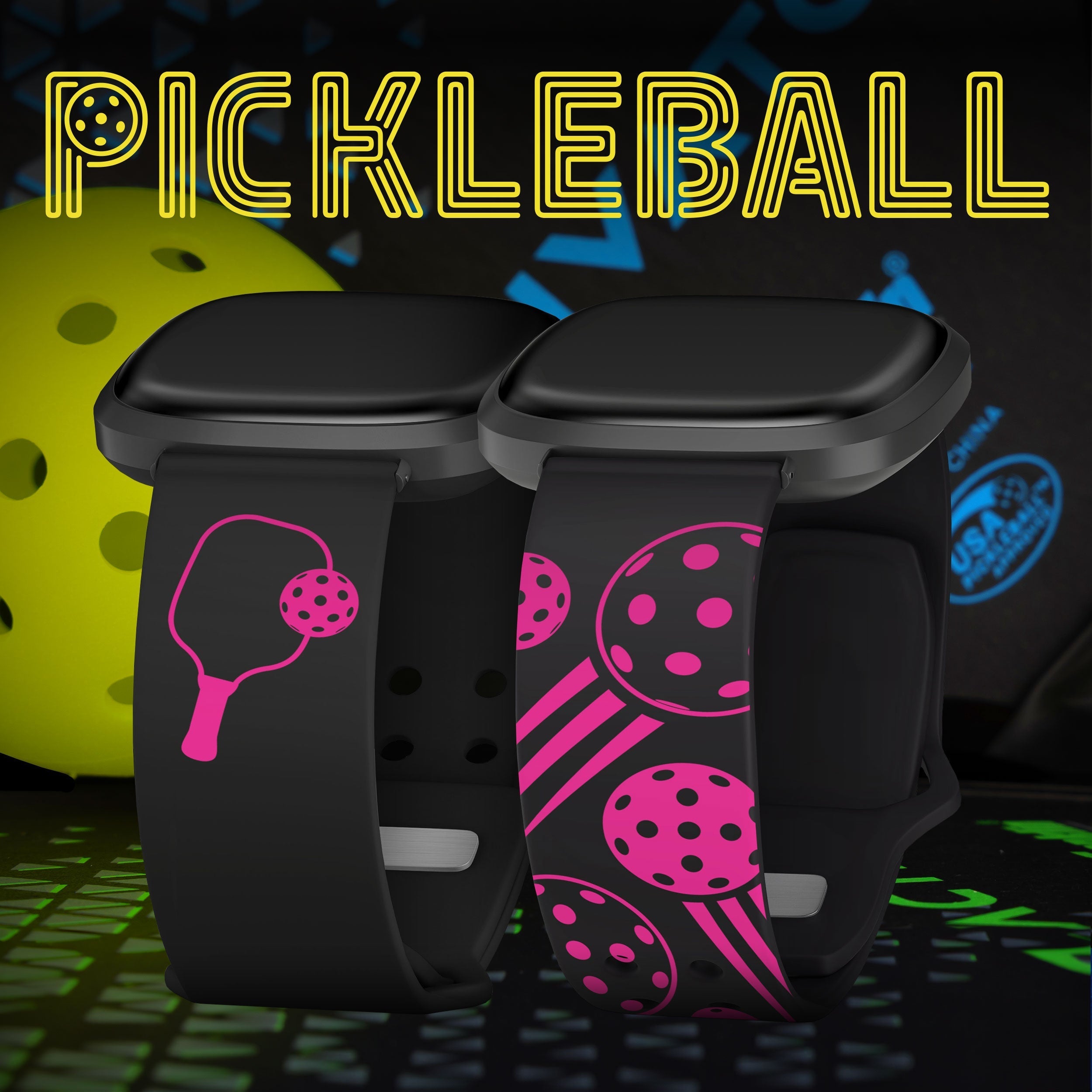 Pickleball HD Fitbit Versa 3 & Sense 1 Watch Band Affinity Bands