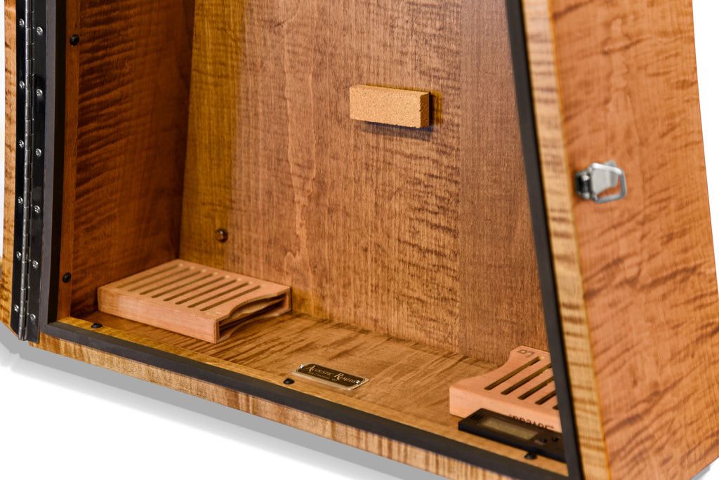 ClimaCase Triangle Humidor - Flamed Maple with Provincial Stain Acoustic Remedy Cases