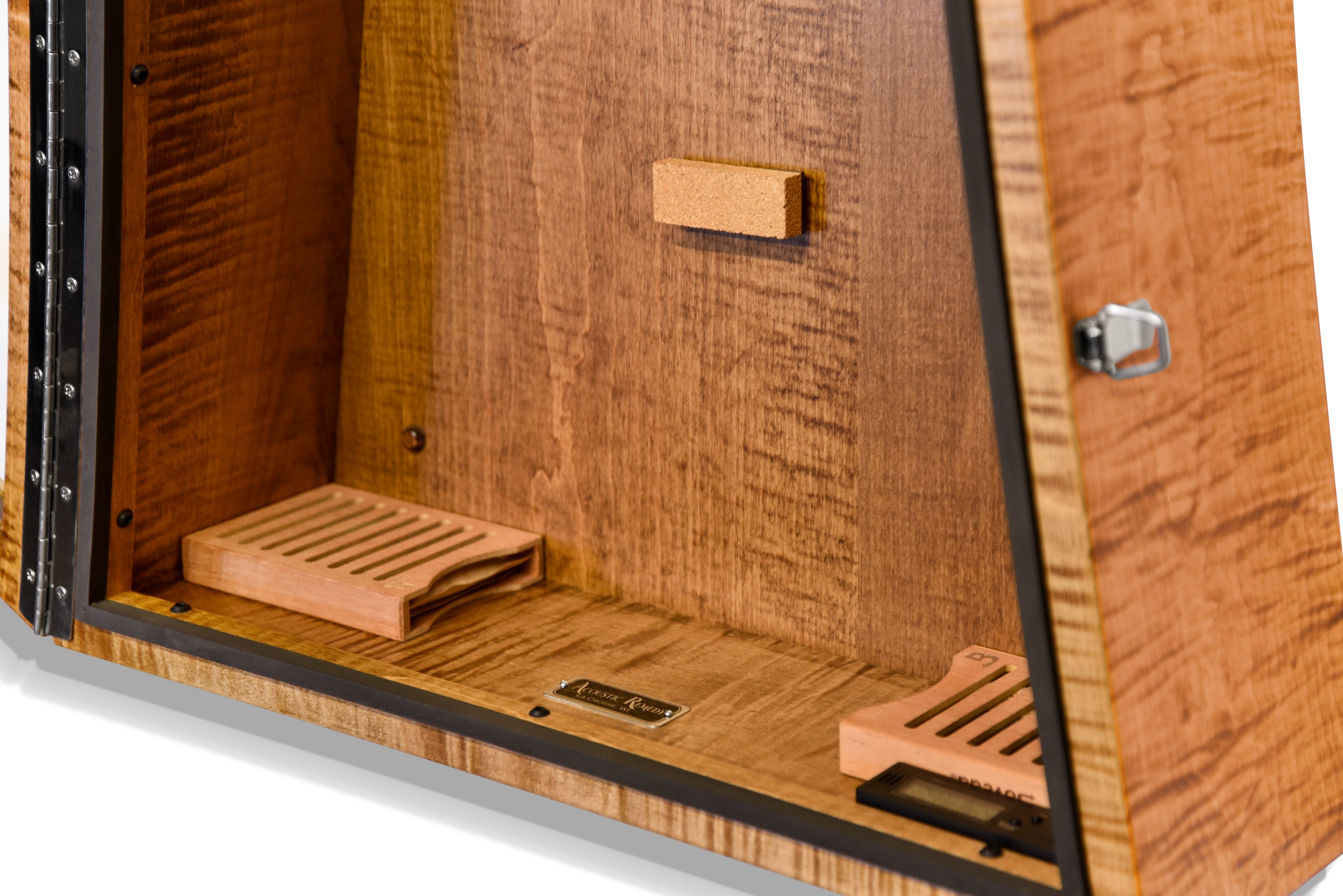 ClimaCase Triangle Humidor - Flamed Maple with Provincial Stain Acoustic Remedy Cases