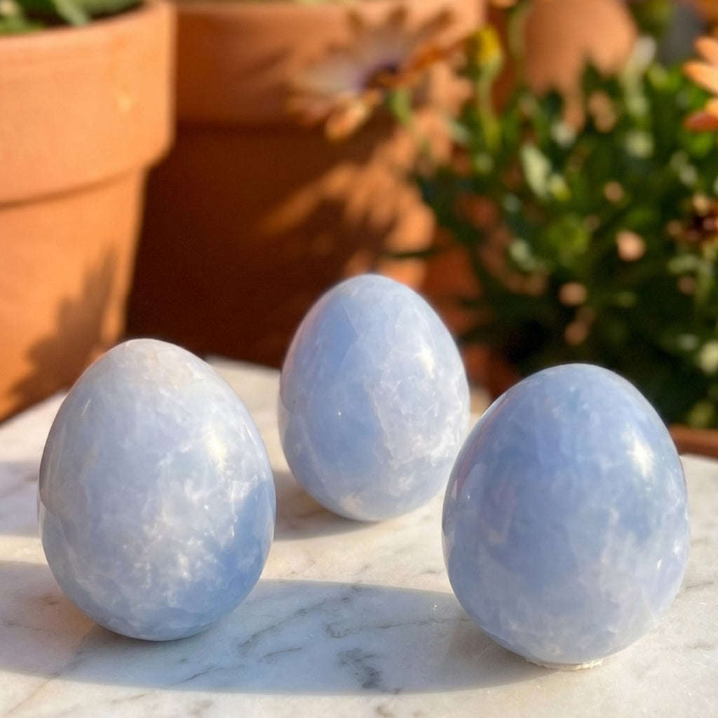 Blue Calcite Crystal Egg Carving Amazing Crystals