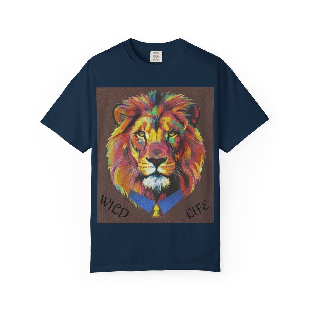 Wild Life Lion Portrait T-Shirt — Colorful Retro Primate Graphic Tee The Vibez Shop