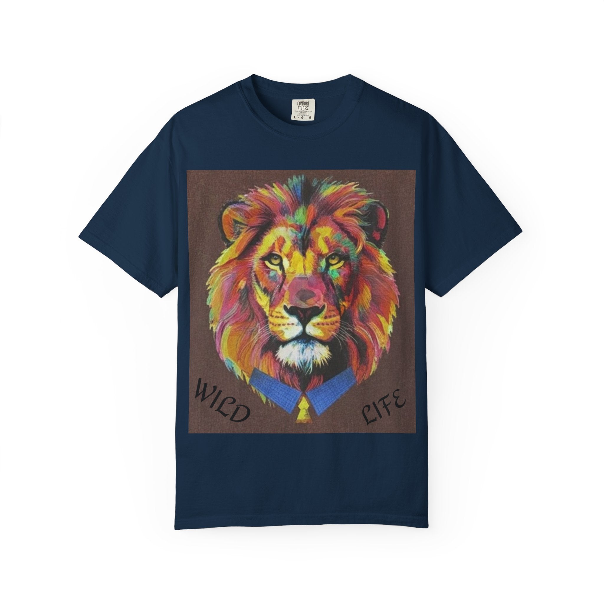 Wild Life Lion Portrait T-Shirt — Colorful Retro Primate Graphic Tee The Vibez Shop