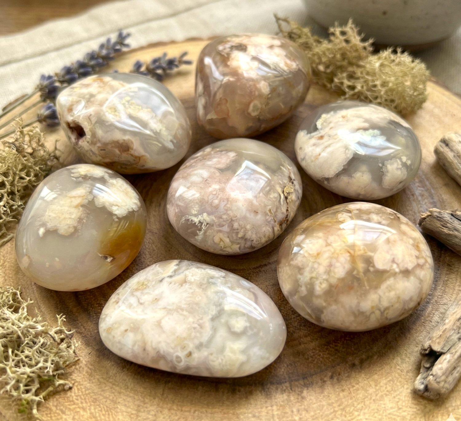 Flower Agate Crystal Palm Stone Carving Amazing Crystals