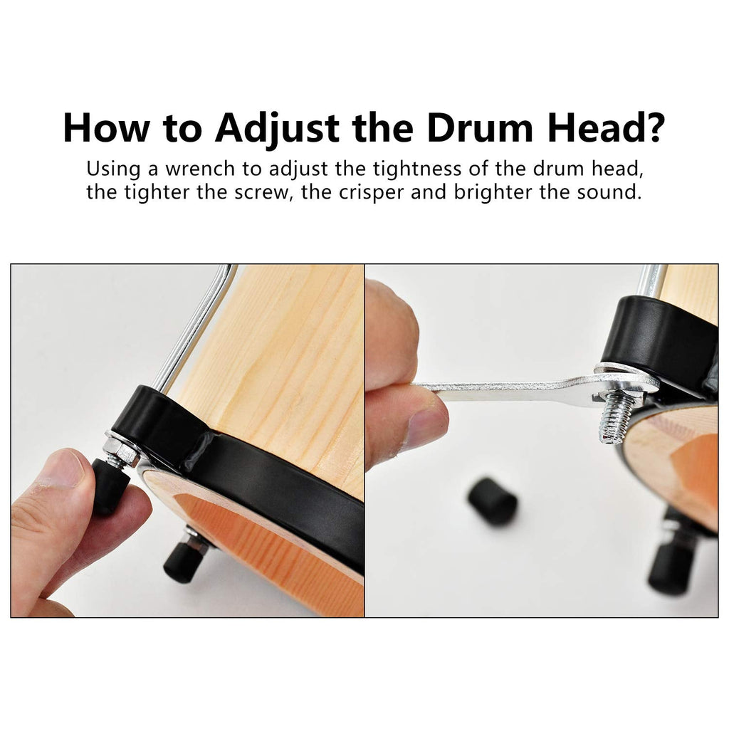 MUSICUBE Bongo Drum Set, 6” and 7” Percussion Instrument, Wooden and Metal Drum for Adult Kids Beginners Professionals with Tuning Wrench MindFreakArtistry