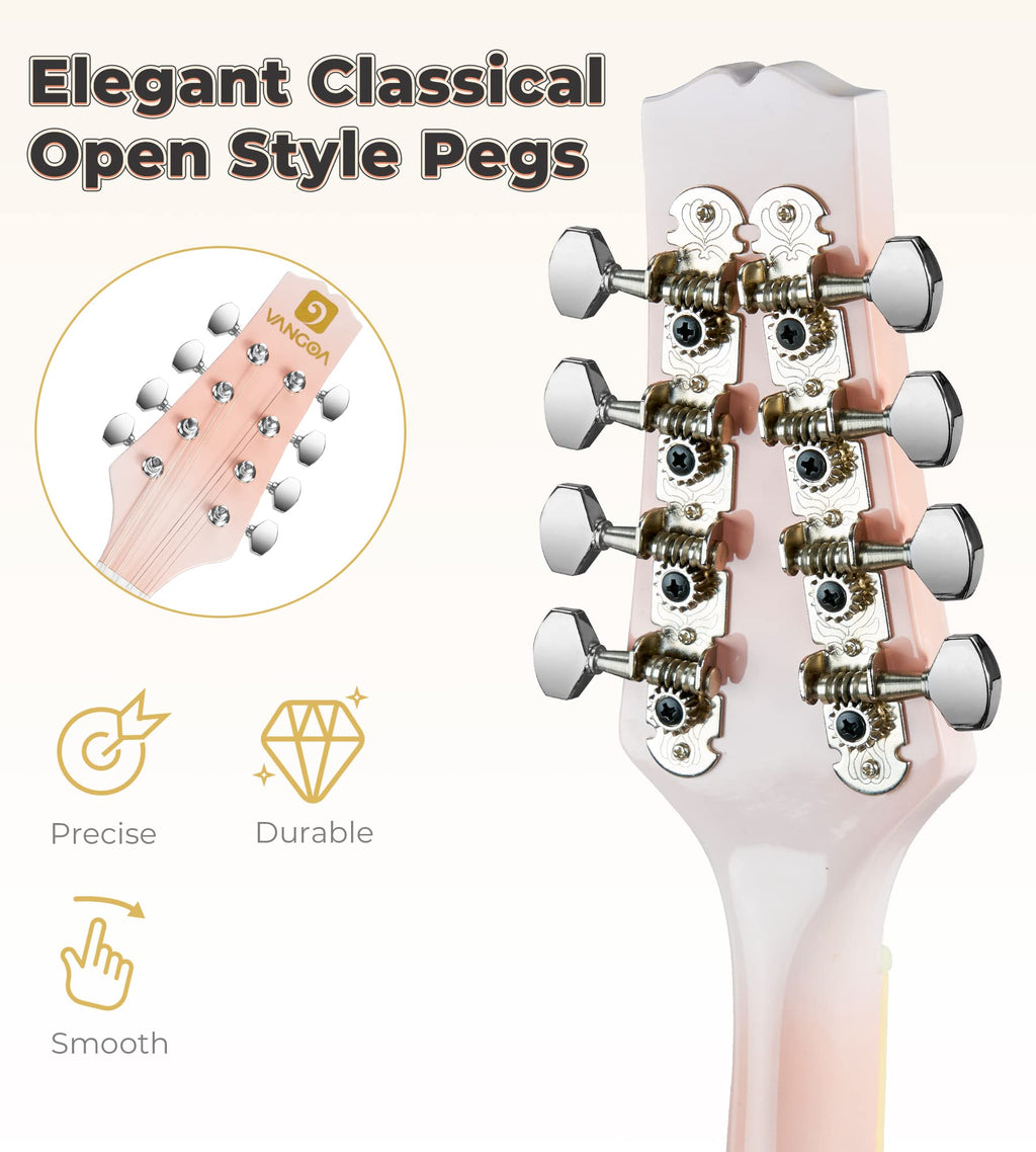 Vangoa Mandolin Musical Instrument A Style, Acoustic Mandolin Instrument Kit Italian 8 String for Professional Beginners Adults Teens Youth Kids, Sunburst, Glossy MindFreakArtistry