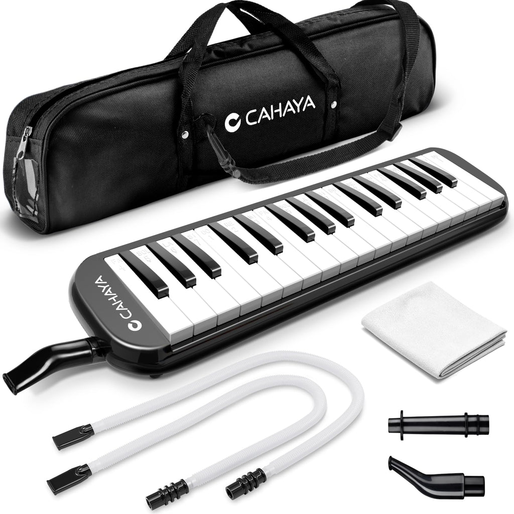 CAHAYA Melodica 32 Keys Double Tubes Mouthpiece Air Piano Keyboard Musical Instrument with Carrying Bag 32 Keys, Black, CY0050-1 MindFreakArtistry