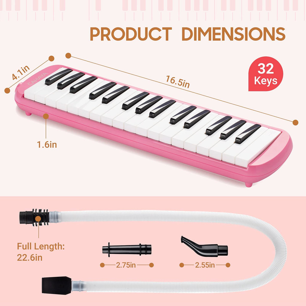 CAHAYA Melodica 32 Keys Double Tubes Mouthpiece Air Piano Keyboard Musical Instrument with Carrying Bag 32 Keys, Black, CY0050-1 MindFreakArtistry