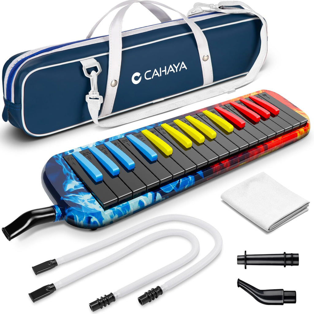CAHAYA Melodica 32 Keys Double Tubes Mouthpiece Air Piano Keyboard Musical Instrument with Carrying Bag 32 Keys, Black, CY0050-1 MindFreakArtistry