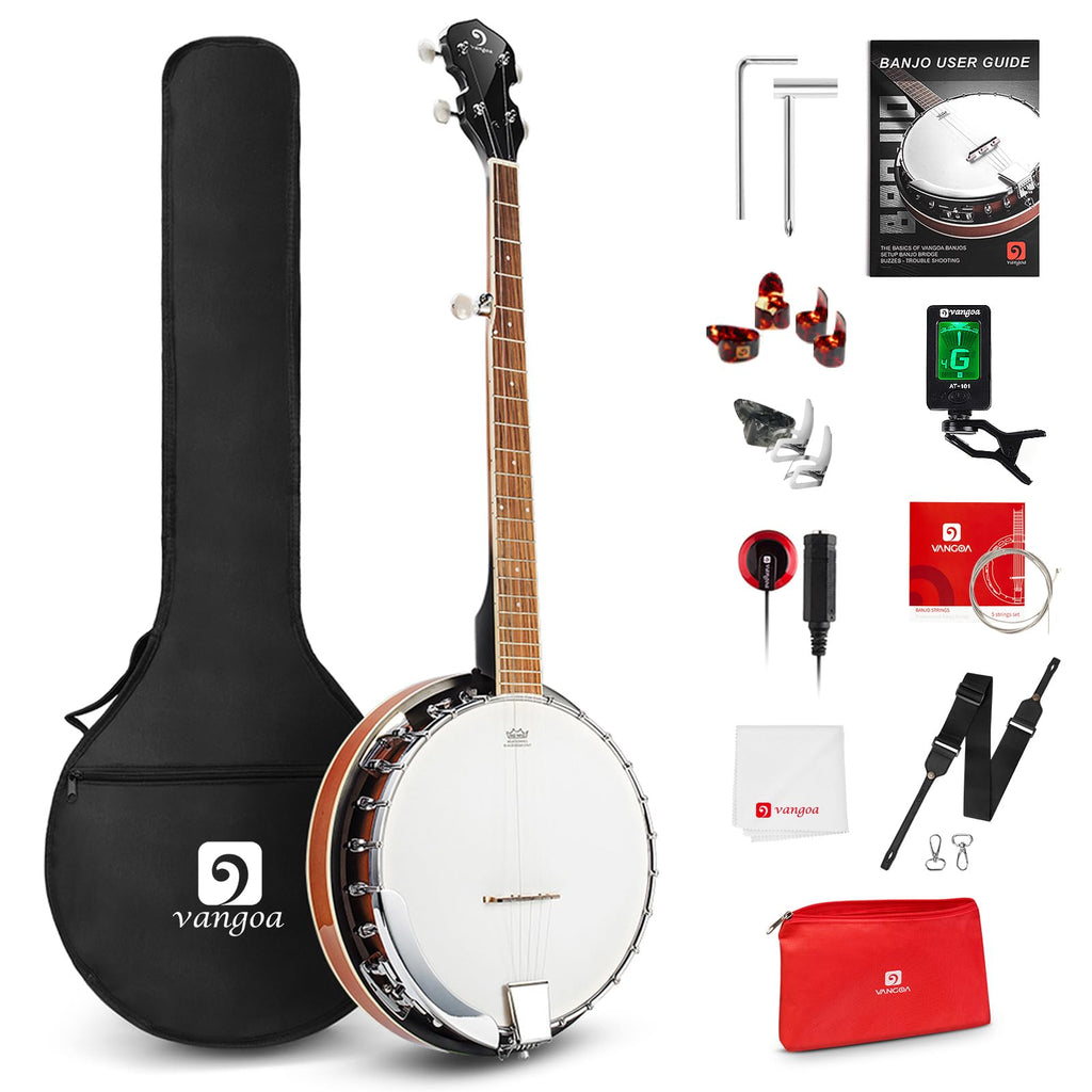 Vangoa Banjo 5 String Full Size Banjos Set with Resonator, Remo Head, Beginner Banjo Kit with Closed Back, Premium Accessories for Adults, Teenager MindFreakArtistry