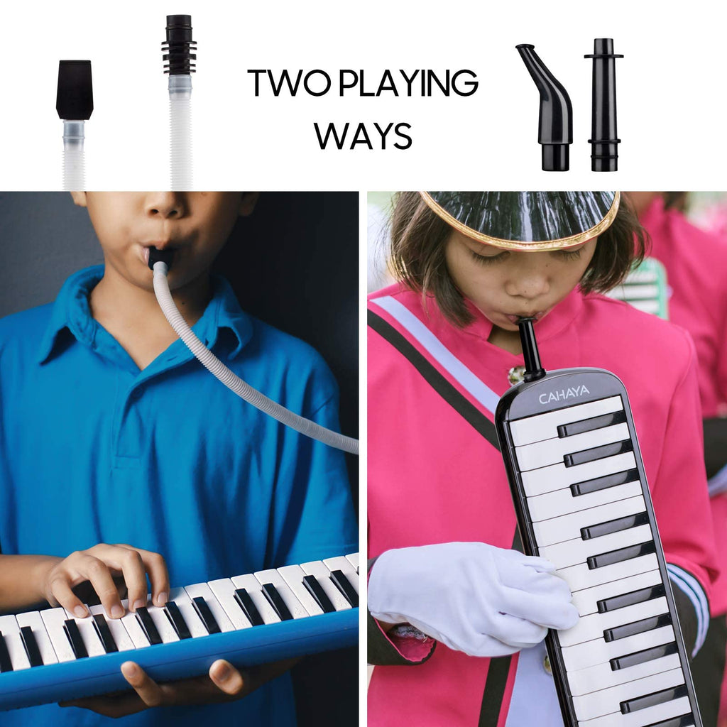 CAHAYA Melodica 32 Keys Double Tubes Mouthpiece Air Piano Keyboard Musical Instrument with Carrying Bag 32 Keys, Black, CY0050-1 MindFreakArtistry