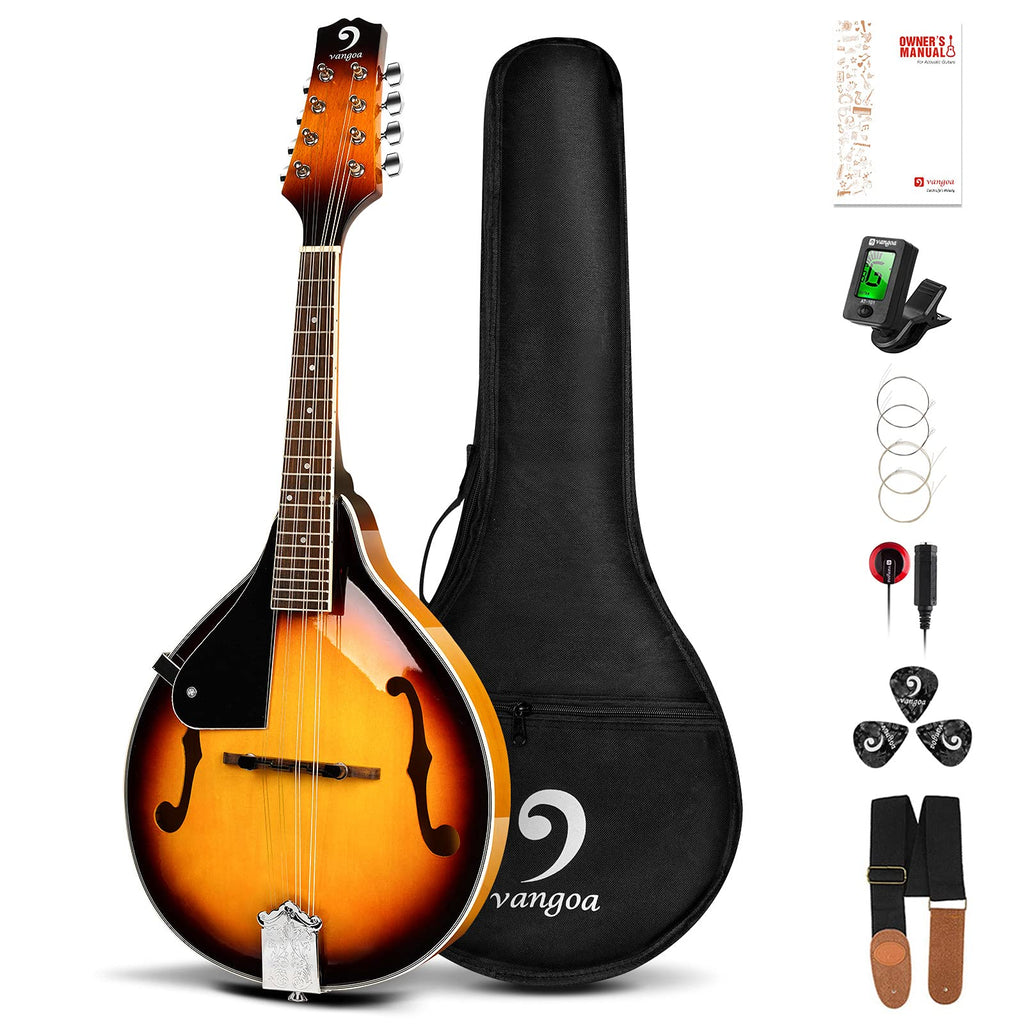 Vangoa Mandolin Musical Instrument A Style, Acoustic Mandolin Instrument Kit Italian 8 String for Professional Beginners Adults Teens Youth Kids, Sunburst, Glossy MindFreakArtistry