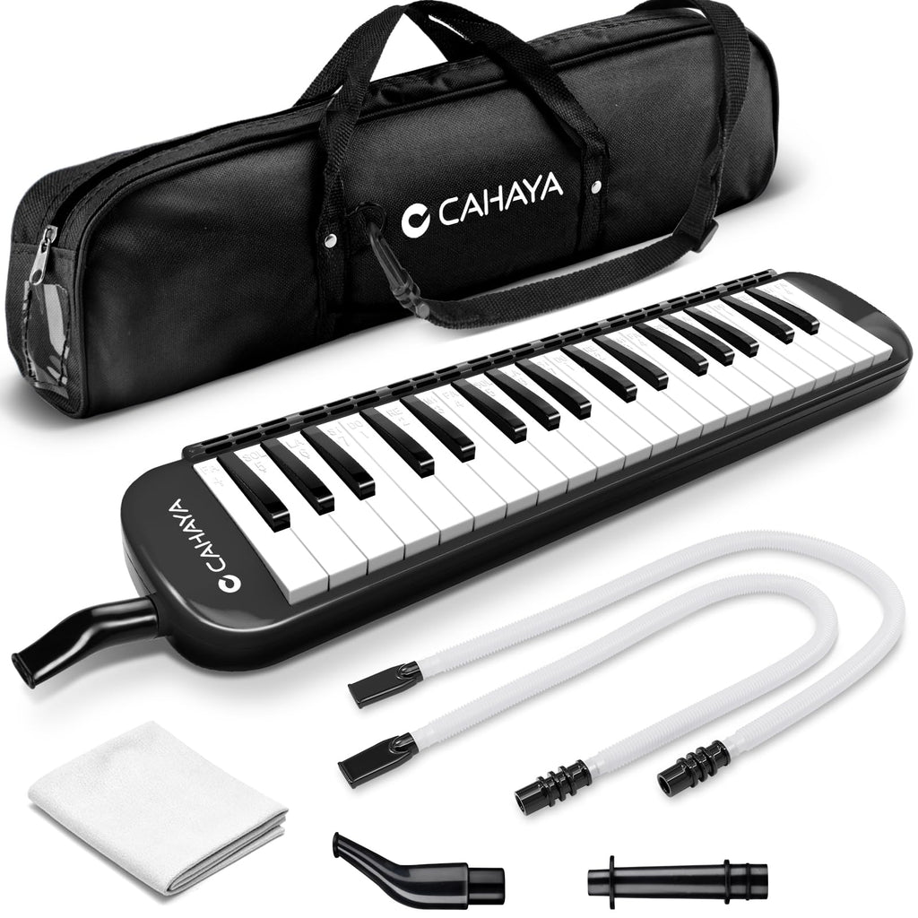 CAHAYA Melodica 32 Keys Double Tubes Mouthpiece Air Piano Keyboard Musical Instrument with Carrying Bag 32 Keys, Black, CY0050-1 MindFreakArtistry