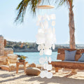 White Seashell Glass Wind Chimes 28" Fashion Hut Jewelry