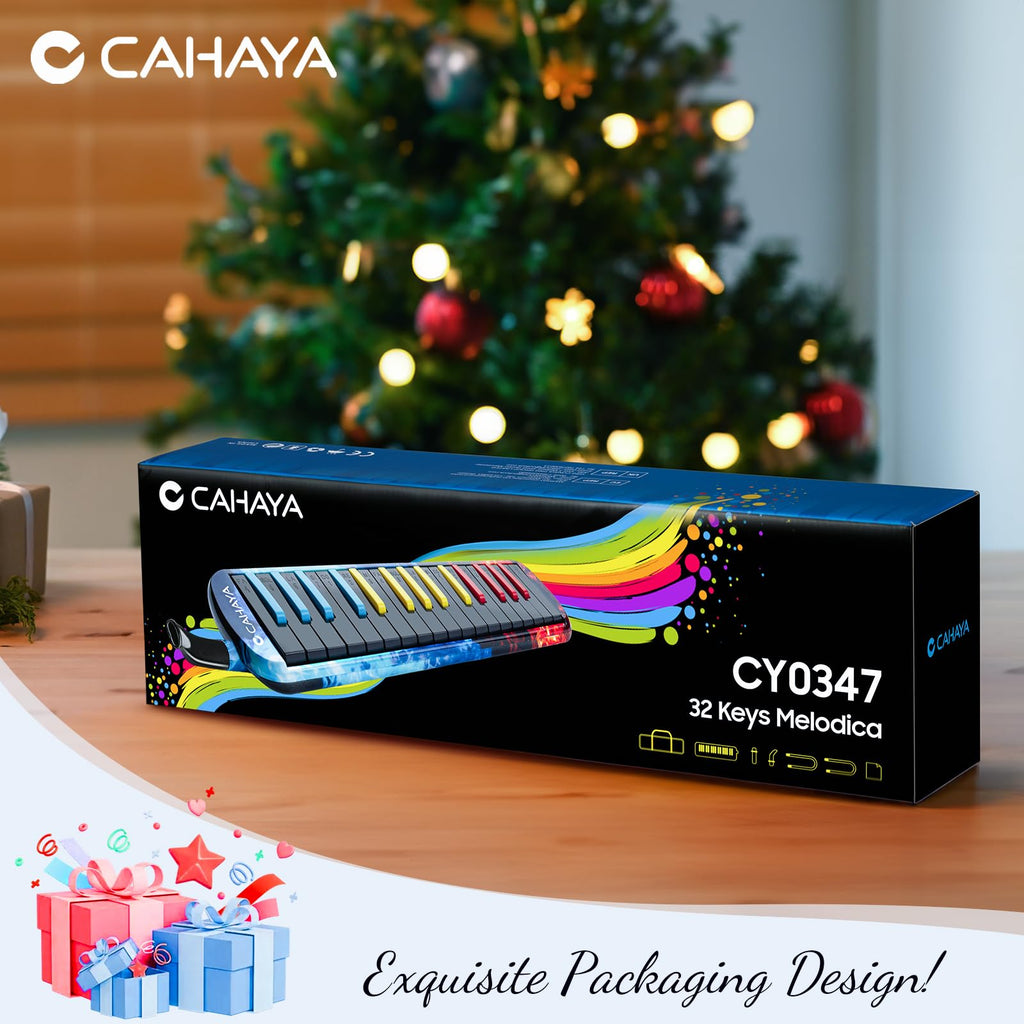 CAHAYA Melodica 32 Keys Double Tubes Mouthpiece Air Piano Keyboard Musical Instrument with Carrying Bag 32 Keys, Black, CY0050-1 MindFreakArtistry