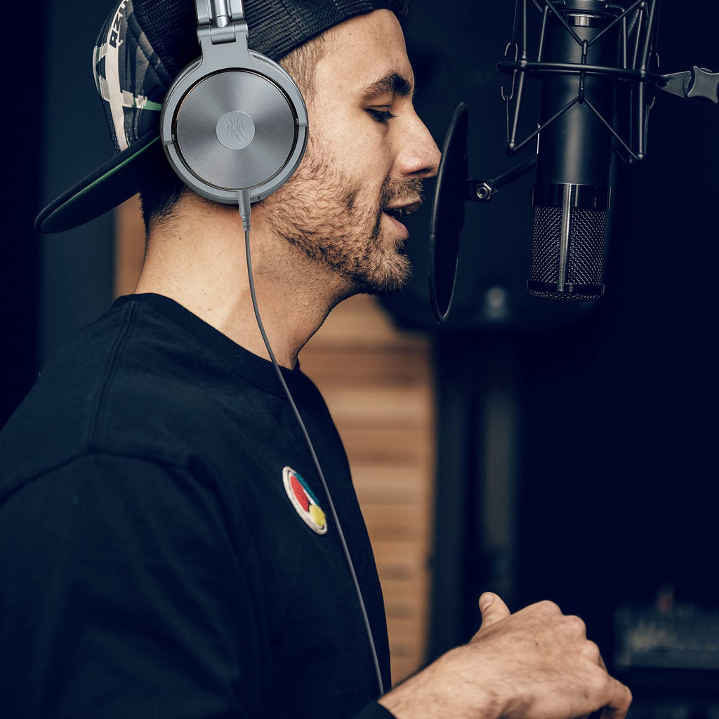 OneOdio Hi-Res Over Ear Headphones for Studio Monitoring and Mixing, Sound Isolation, Protein Leather Earcups, 50mm Driver Unit, Wired Headphones for AMP Guitar Keyboard (Pro-50 Metallic Blue) MindFreakArtistry