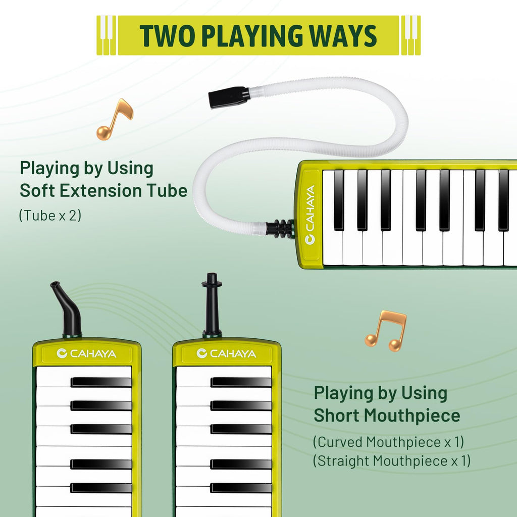 CAHAYA Melodica 32 Keys Double Tubes Mouthpiece Air Piano Keyboard Musical Instrument with Carrying Bag 32 Keys, Black, CY0050-1 MindFreakArtistry