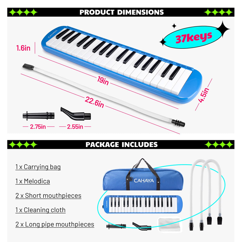 CAHAYA Melodica 32 Keys Double Tubes Mouthpiece Air Piano Keyboard Musical Instrument with Carrying Bag 32 Keys, Black, CY0050-1 MindFreakArtistry