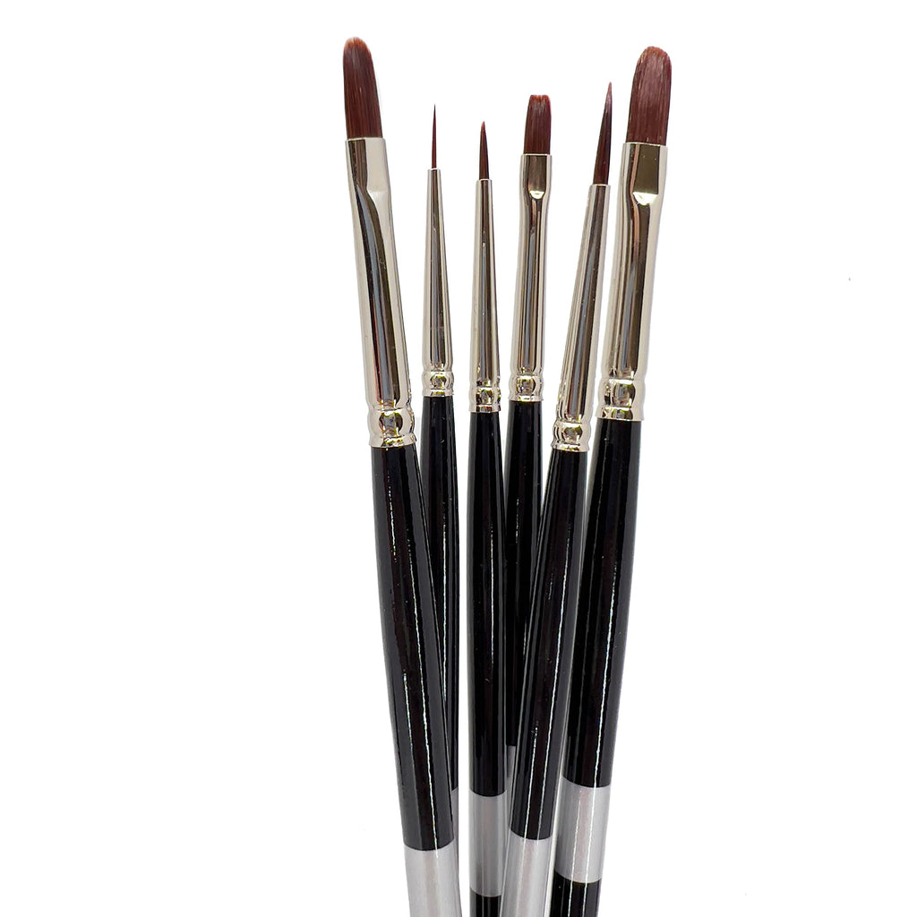 Trekell Crimson Taklon Long Handle Top Sellers Brush Set Trekell Art Supplies