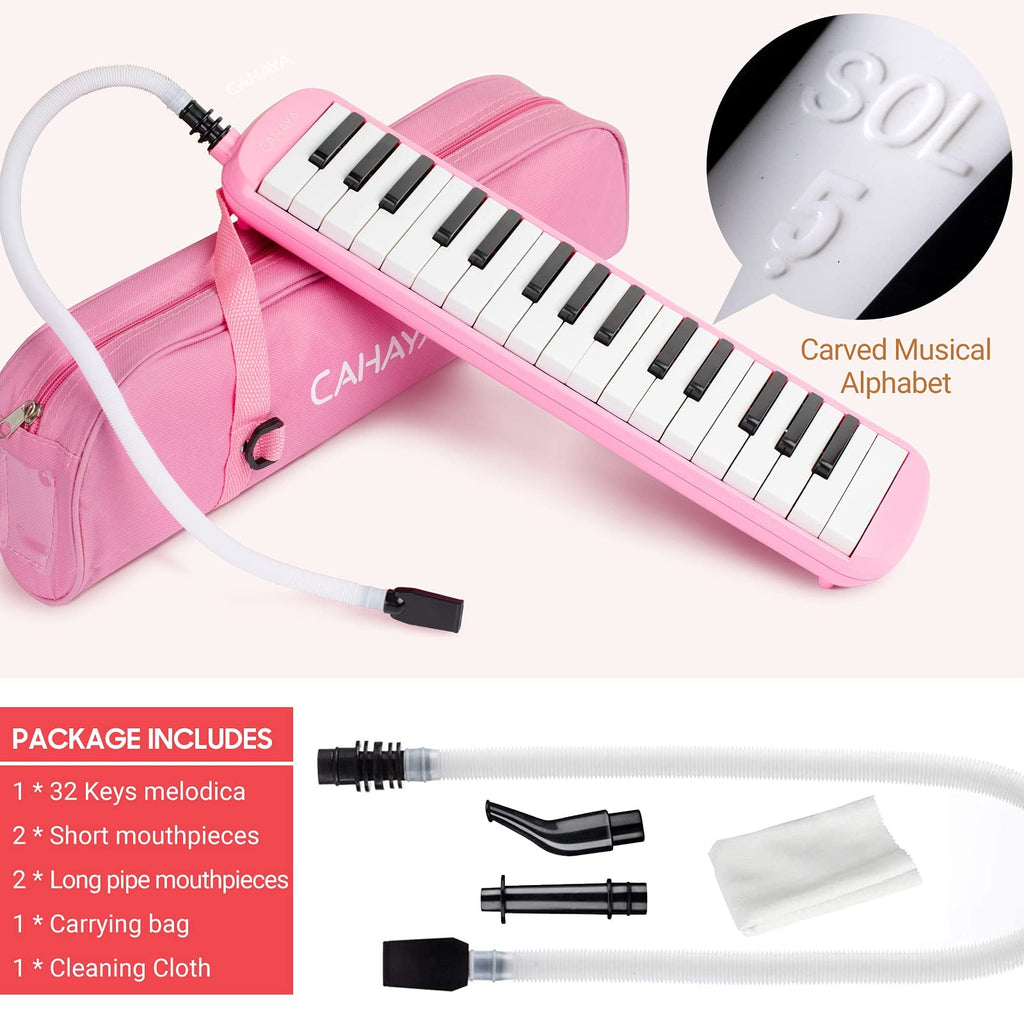 CAHAYA Melodica 32 Keys Double Tubes Mouthpiece Air Piano Keyboard Musical Instrument with Carrying Bag 32 Keys, Black, CY0050-1 MindFreakArtistry