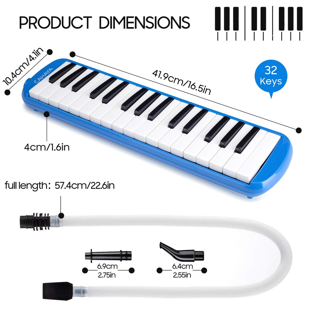 CAHAYA Melodica 32 Keys Double Tubes Mouthpiece Air Piano Keyboard Musical Instrument with Carrying Bag 32 Keys, Black, CY0050-1 MindFreakArtistry