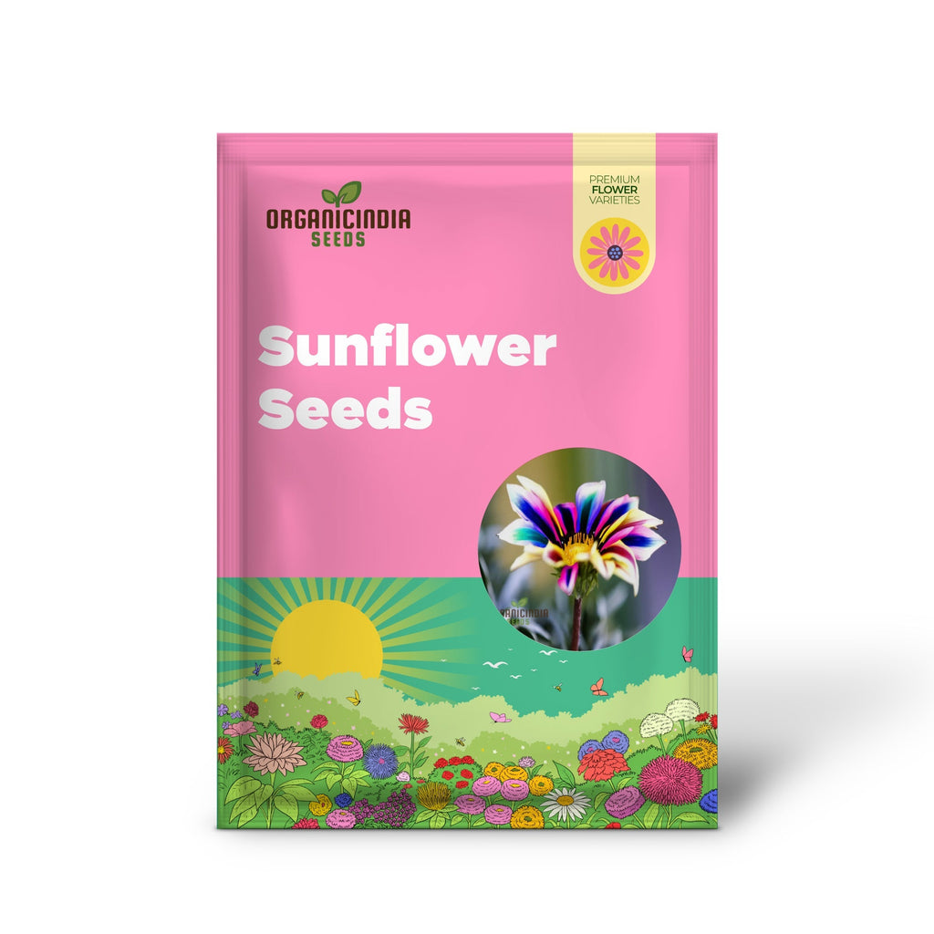 Multicolor Dwarf Variegated Sunflower Seeds - Brighten Your Garden with Vibrant Blooms organicindiaseeds