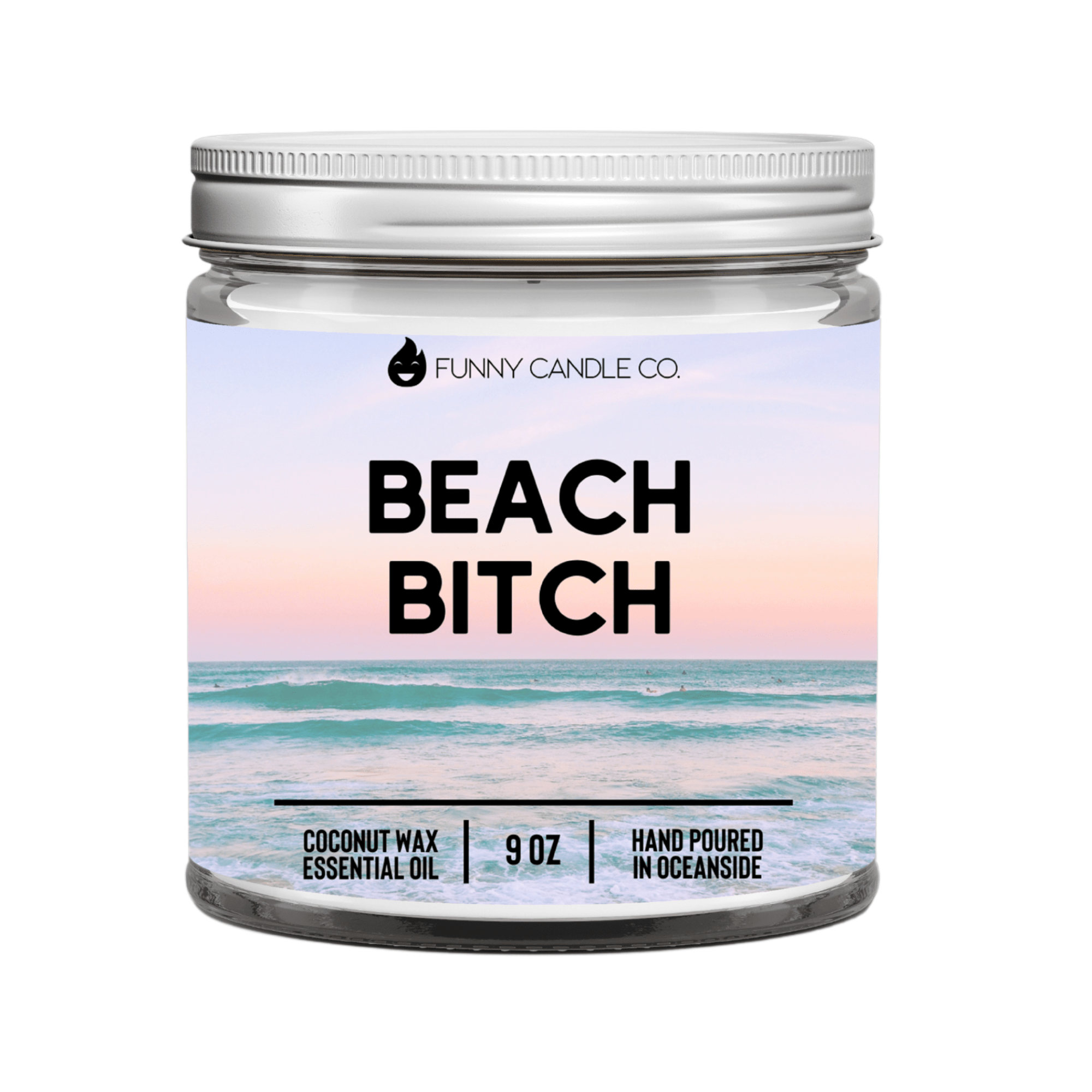Beach Bitch Candle - Coconut apricot wax scented candle (9 oz) Fashion Hut Jewelry