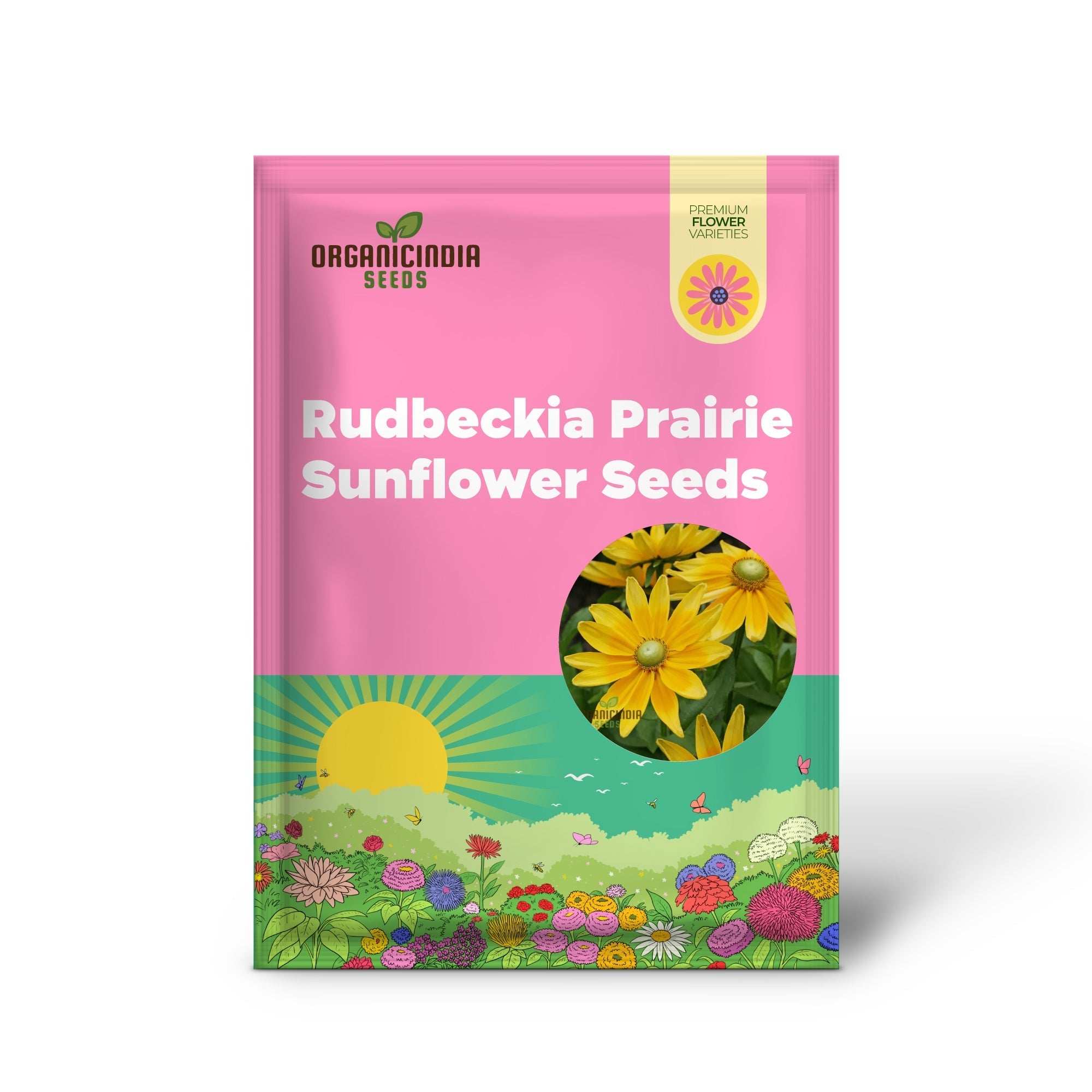 Rudbeckia Prairie Sunflower Seeds for Planting- Grow Bright and Cheerful Prairie Sun Rudbeckia Flowers in Your Garden organicindiaseeds