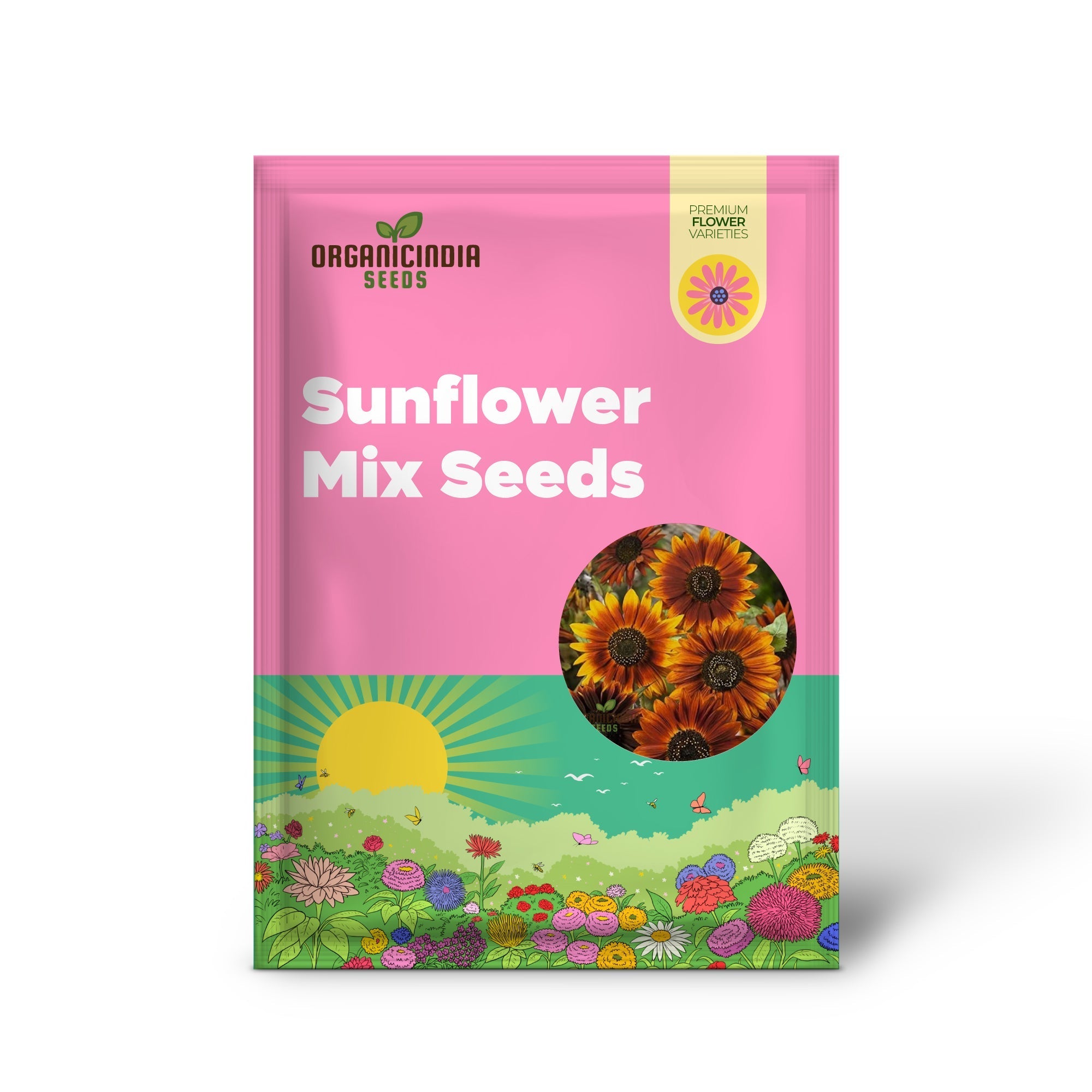 Sunflower Seeds Mix - Here Comes The Sun for a Vibrant Garden of Bright Blooms organicindiaseeds