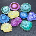 Solar Quartz Crystal Mixed Colors Dyed Cabochon Slices Amazing Crystals
