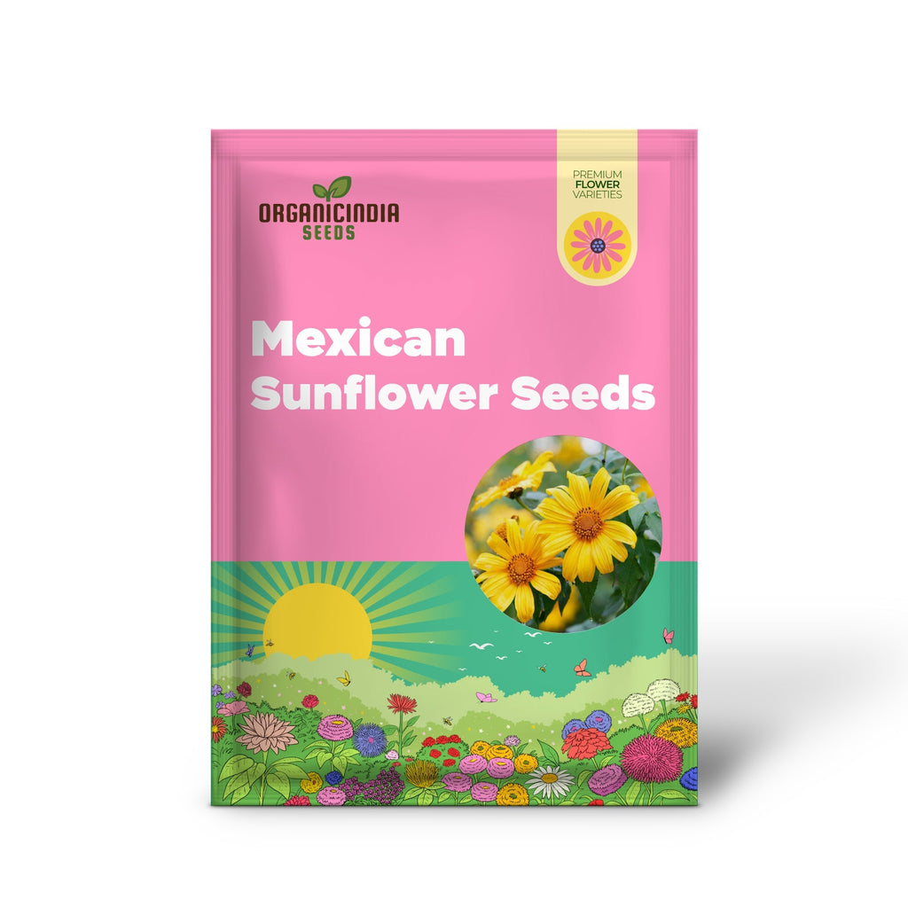 Yellow Mexican Sunflower Seeds, Tithonia Diversifolia, Perennial Flower Seeds to Attract Bees and Butterflies, Ideal for Ornamental Gardens, Beds, Patios organicindiaseeds