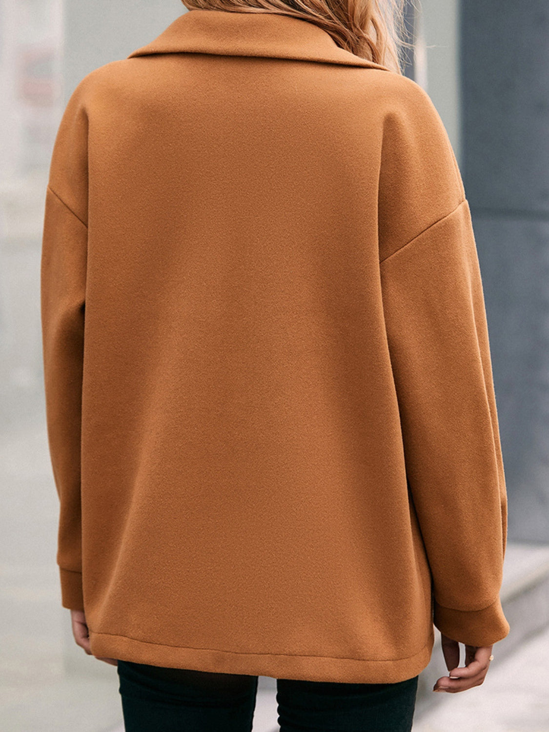 Ivy Lane Pocketed Snap Down Dropped Shoulder Jacket NicholesGifts