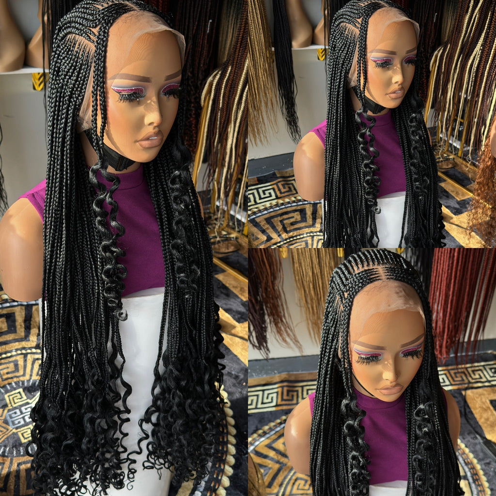 Fulani cornrows with curly tips HOL stores