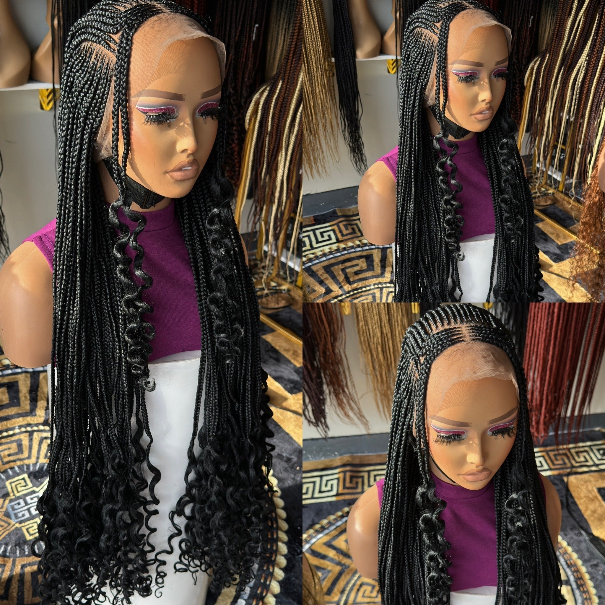 Fulani cornrows with curly tips HOL stores