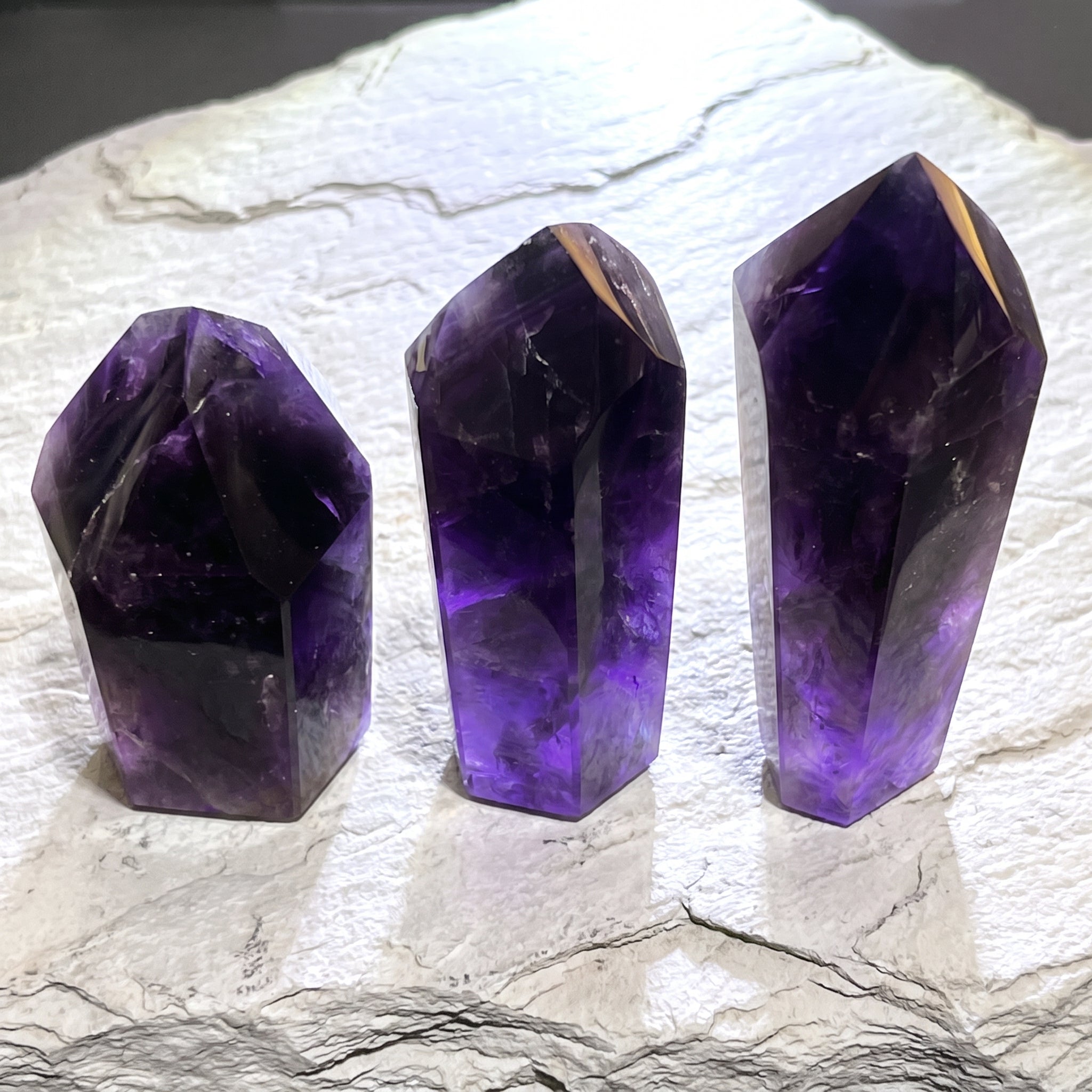 Large Dark Amethyst Crystal Faceted Standing Tower Carving Amazing Crystals
