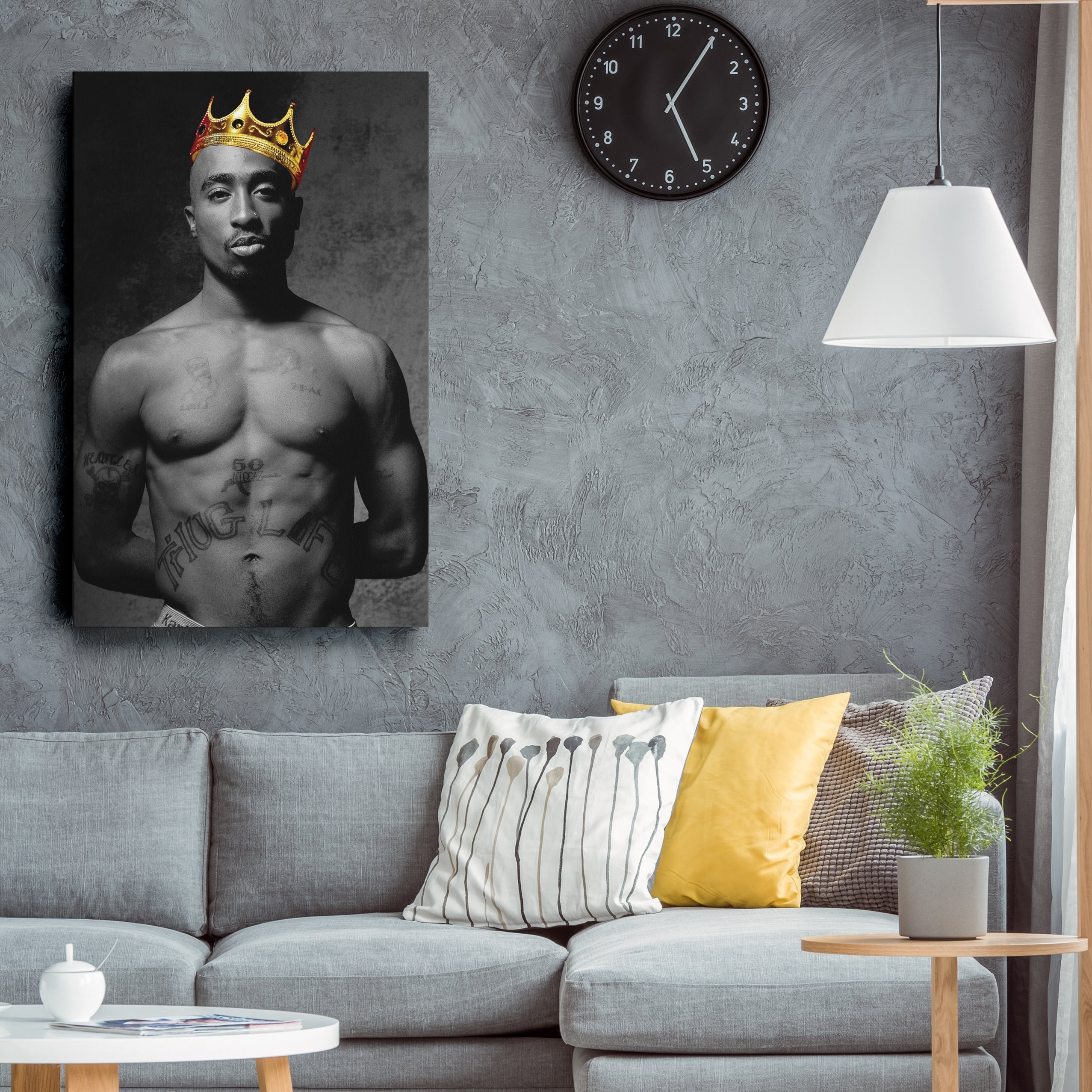 Tupac Illustration Canvas – Rap Legend Wall Art Decor CanvasBlackArt