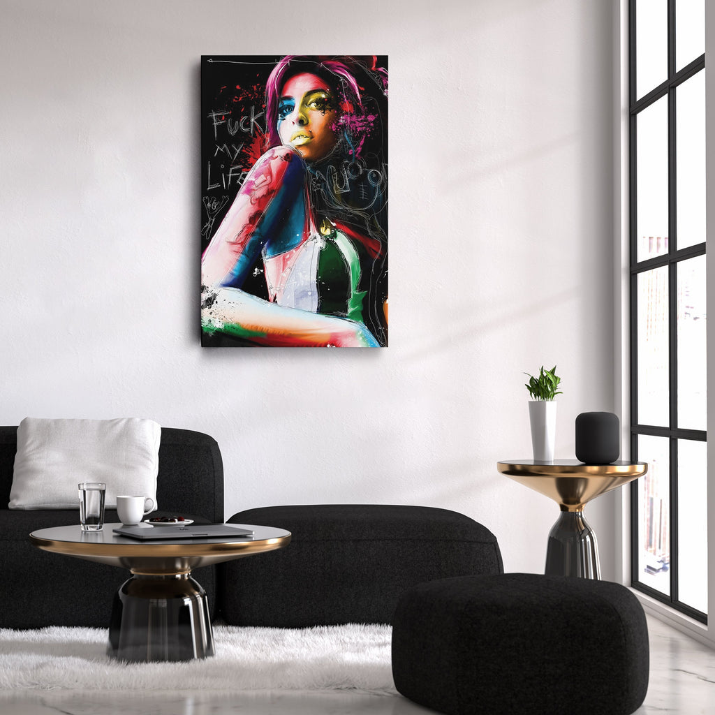 Amy Winehouse Canvas – Pop Music Wall Art for Home Decor CanvasBlackArt